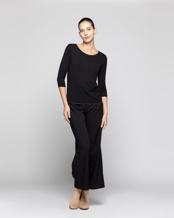 Polera Mujer Estela Negro Lineatre