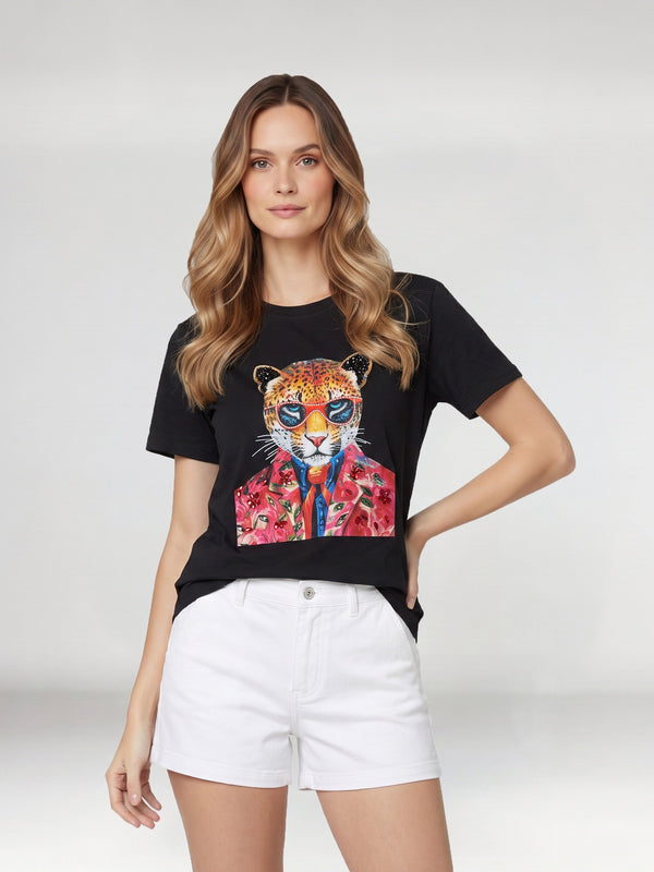 Polera Mujer Aurora Negro Lineatré