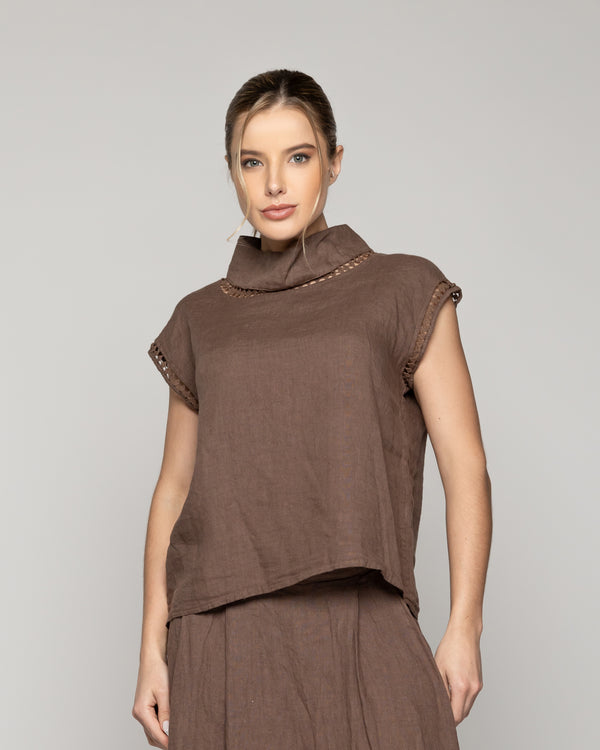 Polera Mujer Fabiana Lino Marrón Lineatre