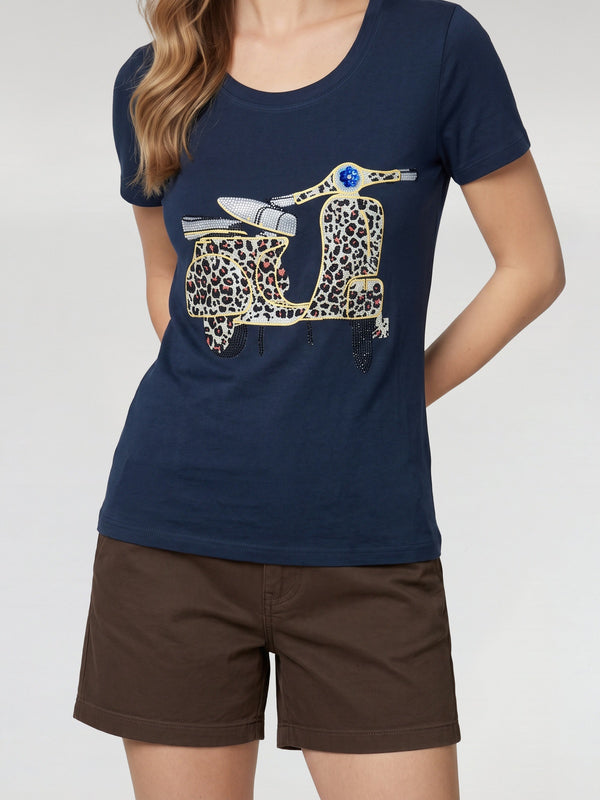 Polera Mujer Bianca Negro Lineatré