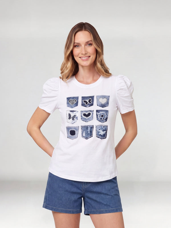 Polera Mujer Paola Blanco Lineatré