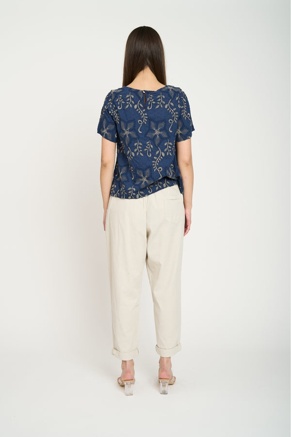 Polera Mujer Giovanna Azul Lineatre