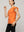 Polera Mujer Básica Ondina Manga Corta Con Volantes Naranja Lineatre