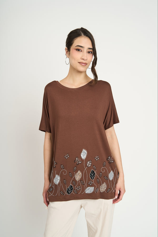 Polera Mujer Alessandra Chocolate Lineatre