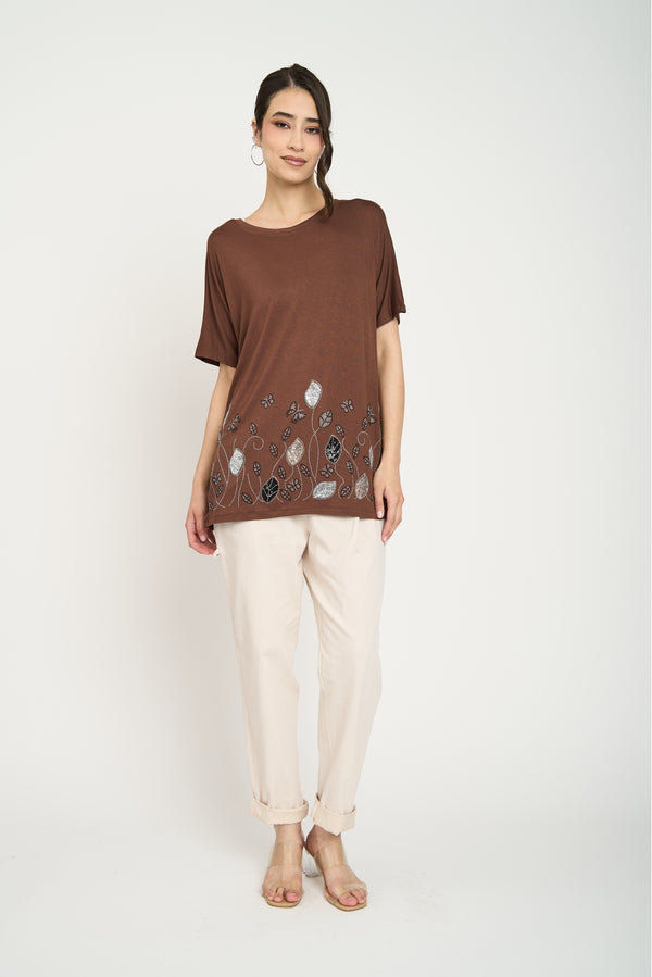 Polera Mujer Alessandra Chocolate Lineatre