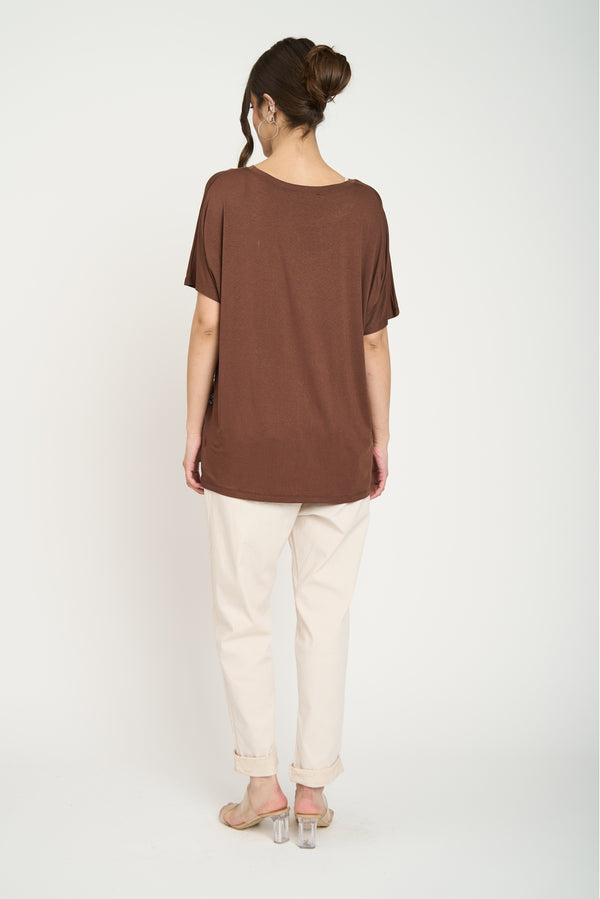 Polera Mujer Alessandra Chocolate Lineatre