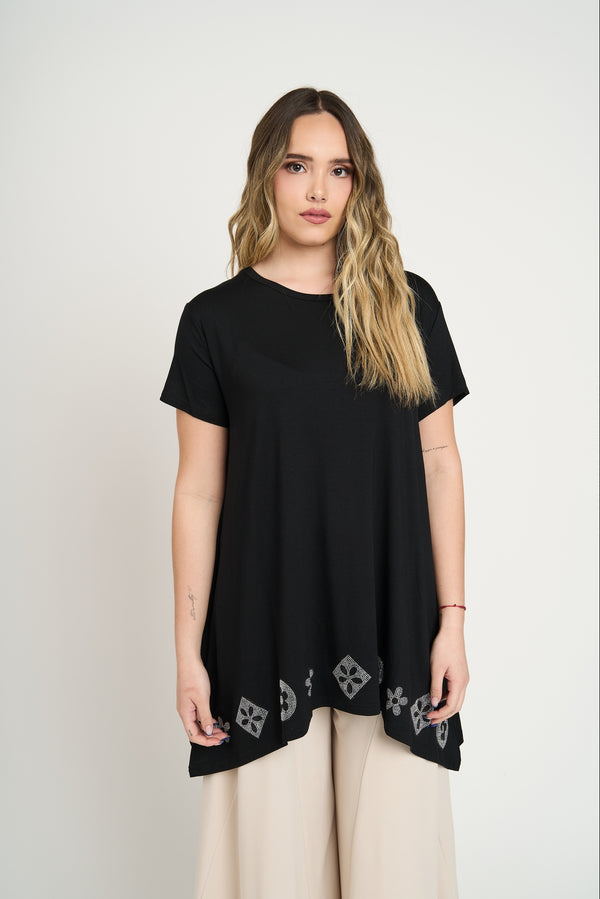Polera Mujer Giuliana Negro Lineatre