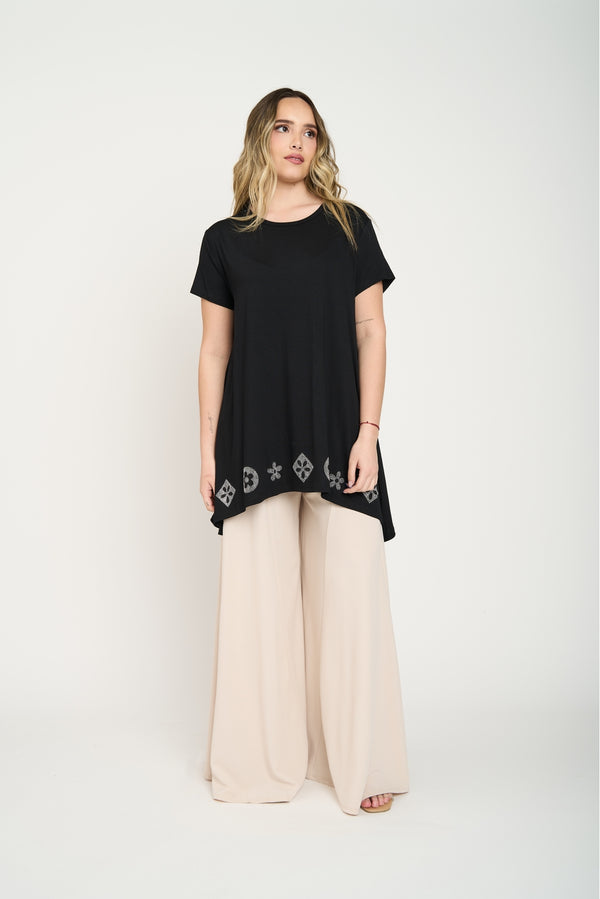 Polera Mujer Giuliana Negro Lineatre