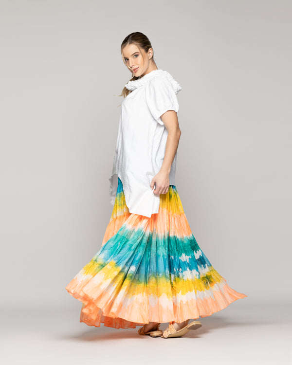 Polera Mujer Olivia Cuello Fruncido Blanca Lineatre