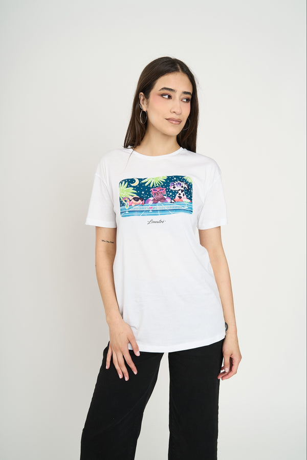 Polera Mujer Silvana Blanco Lineatre