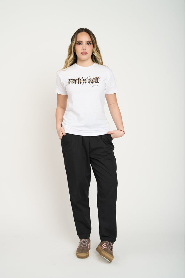 Polera Mujer Rock'n Roll Blanco Lineatre