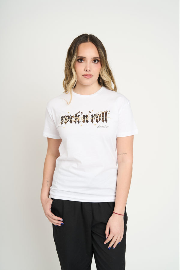 Polera Mujer Rock'n Roll Blanco Lineatre