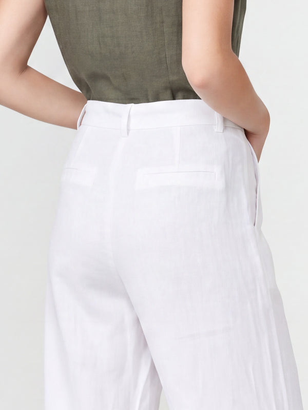 Pantalón Mujer Agustina Largo Tiro Alto Blanco Lineatre