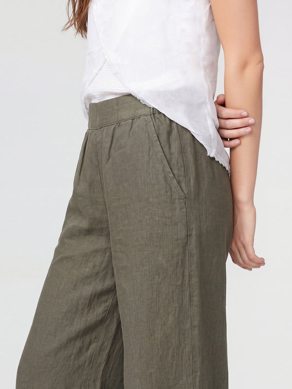 Pantalón Mujer Agustina Largo Tiro Alto Blanco Lineatre