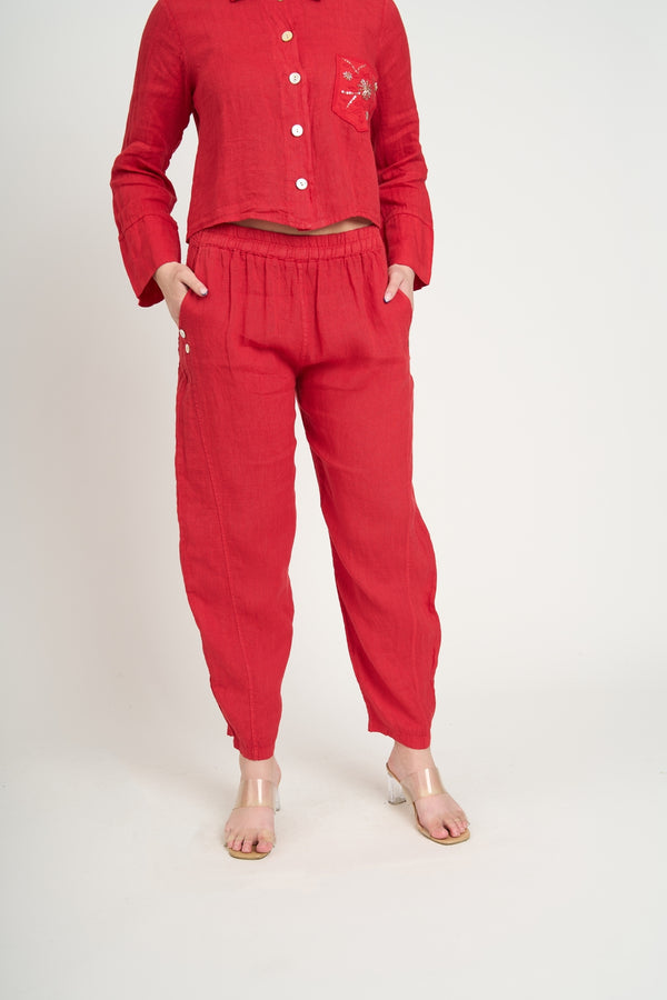 Pantalón Mujer Flavia Rojo Lineatre
