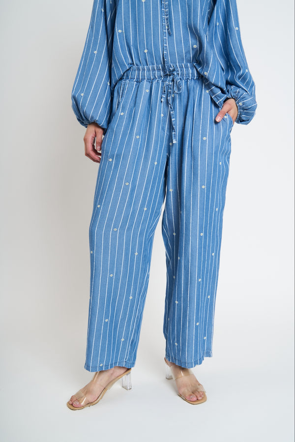 Pantalón Mujer Leonor Lyocell Largo Tiro Alto Jeans Lineatre