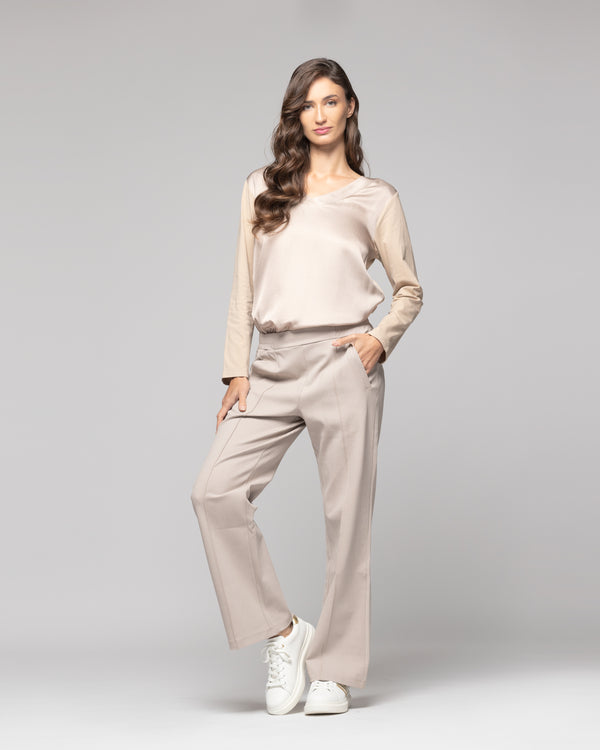 Pantalón Mujer Genovena Beige Lineatre