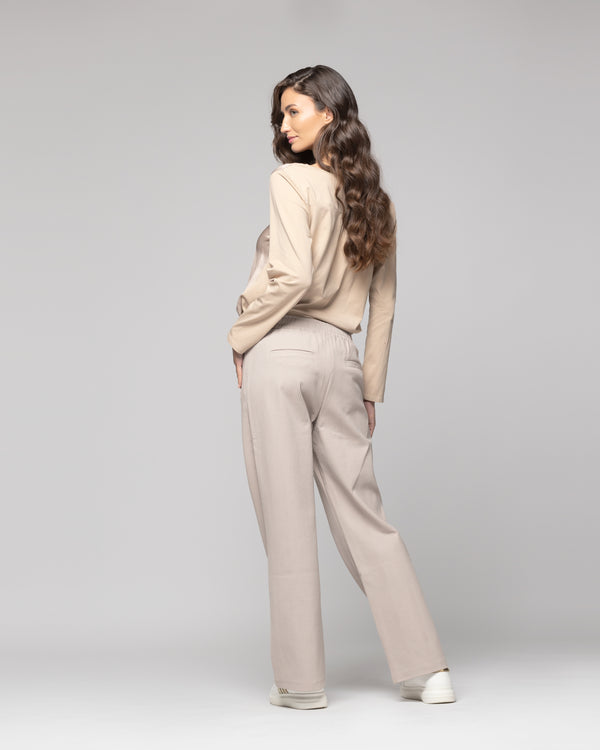 Pantalón Mujer Genovena Beige Lineatre