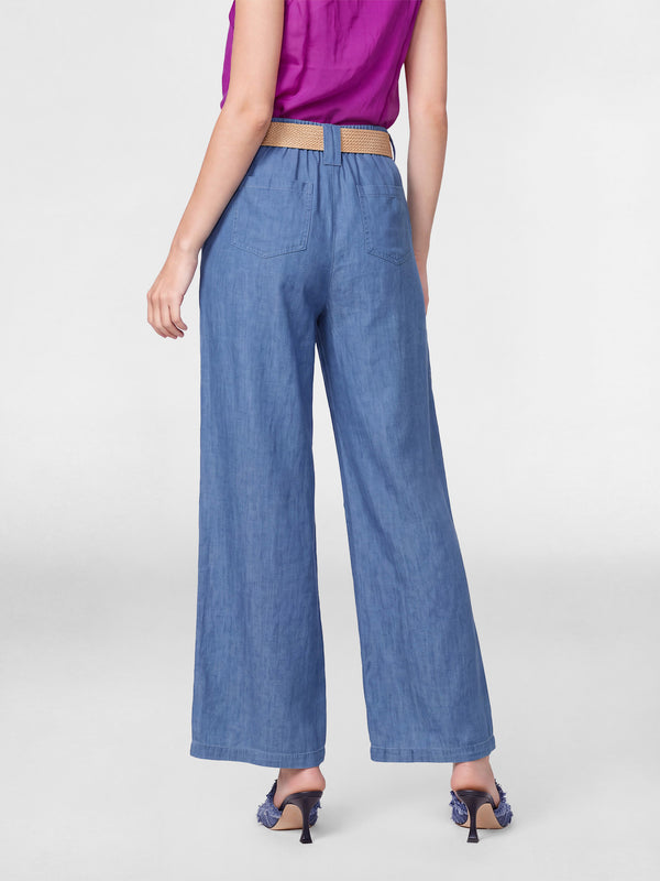 Pantalón Mujer Julieta Largo Tiro Alto Jeans Lineatre