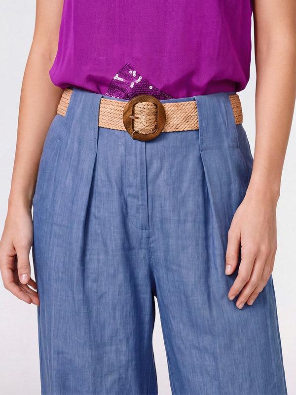 Pantalón Mujer Julieta Largo Tiro Alto Jeans Lineatre