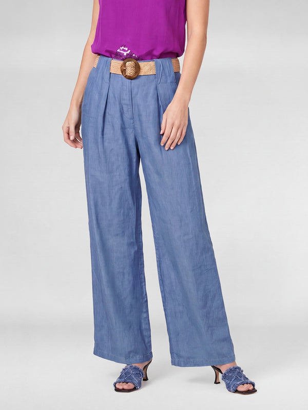 Pantalón Mujer Julieta Largo Tiro Alto Jeans Lineatre