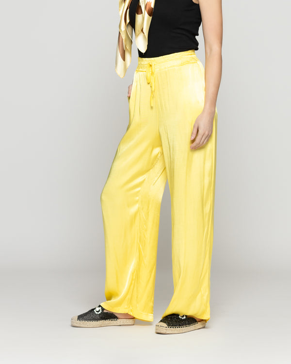 Pantalón Mujer Priseline Satinado Amarillo Lineatre