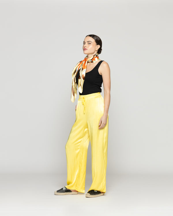 Pantalón Mujer Priseline Satinado Amarillo Lineatre
