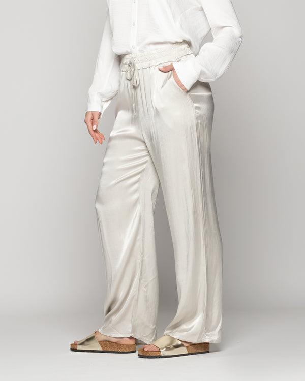 Pantalón Mujer Priseline Satinado Beige Lineatre
