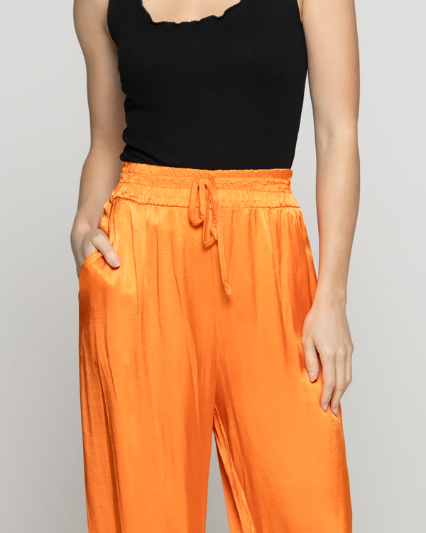 Pantalón Mujer Priseline Satinado Naranja Lineatre