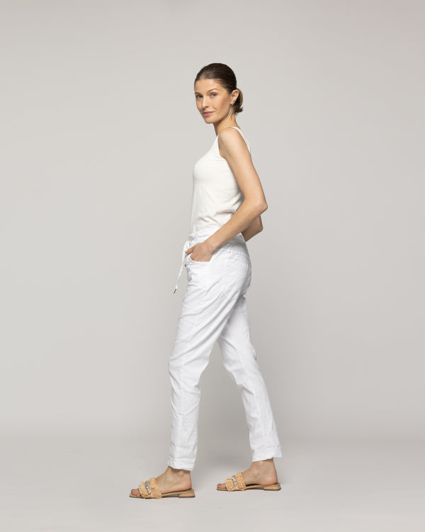 Pantalón Mujer Jogger Priscila Cintura Elasticada Blanco Lineatre
