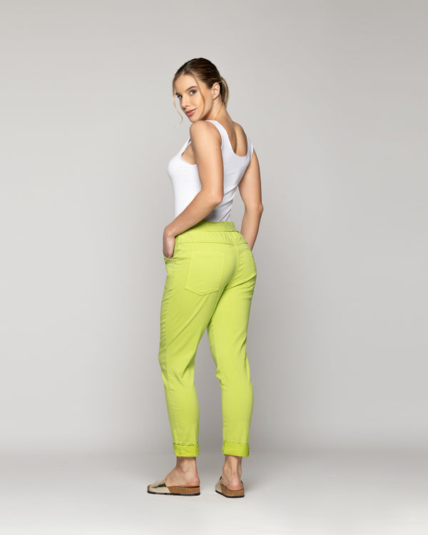 Pantalón Mujer Jogger Priscila Cintura Elasticada Verde Pistacho Lineatre