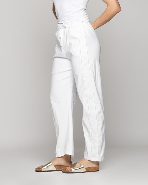 Pantalón Mujer Pamela Algodón Elasticado Blanco Lineatre