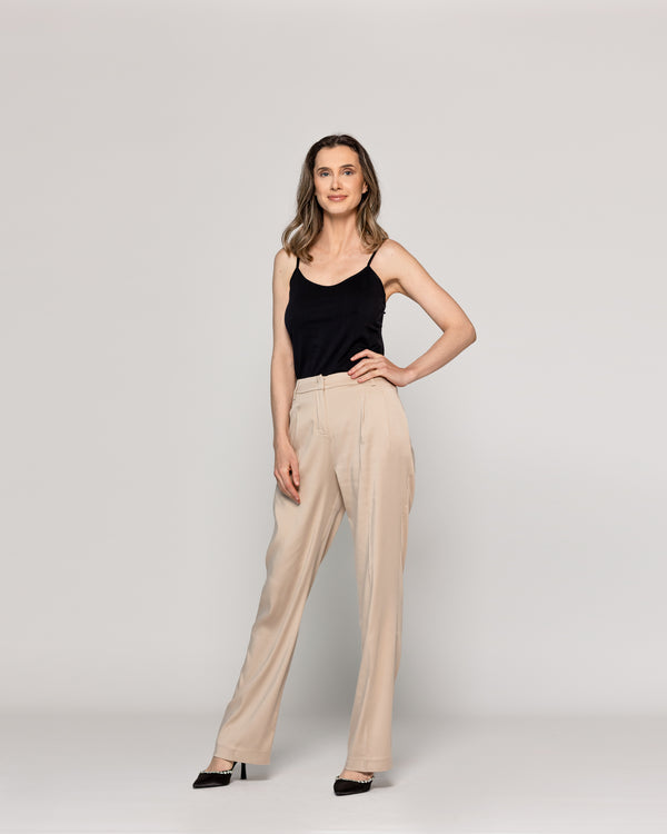 Pantalón Mujer Clarissa Sastrero Semiformal Verde Fango Lineatre