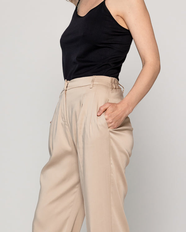 Pantalón Mujer Clarissa Sastrero Semiformal Verde Fango Lineatre