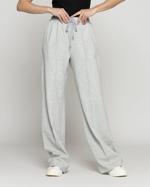Pantalón Mujer Oksana Oversize Con Lazos Gris Lineatre