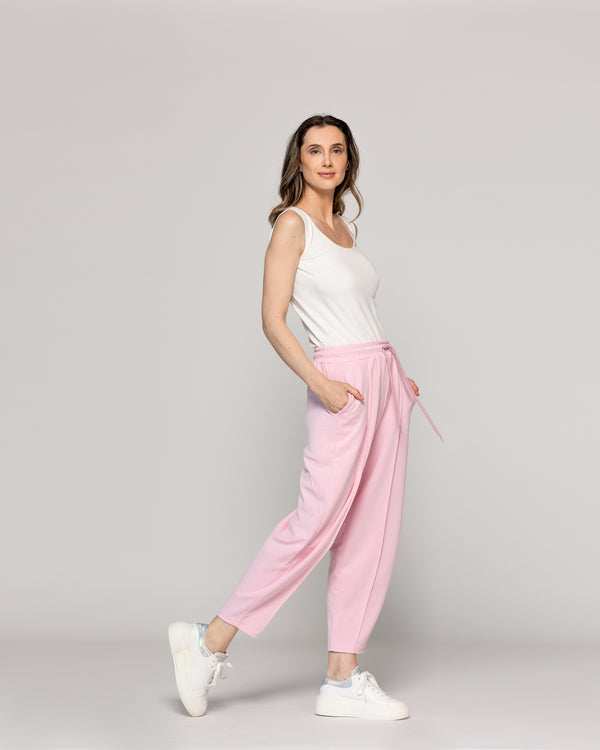 Pantalón Mujer Plácida Jogger Calce Relajado Cintura Elasticada Rosa Lineatre