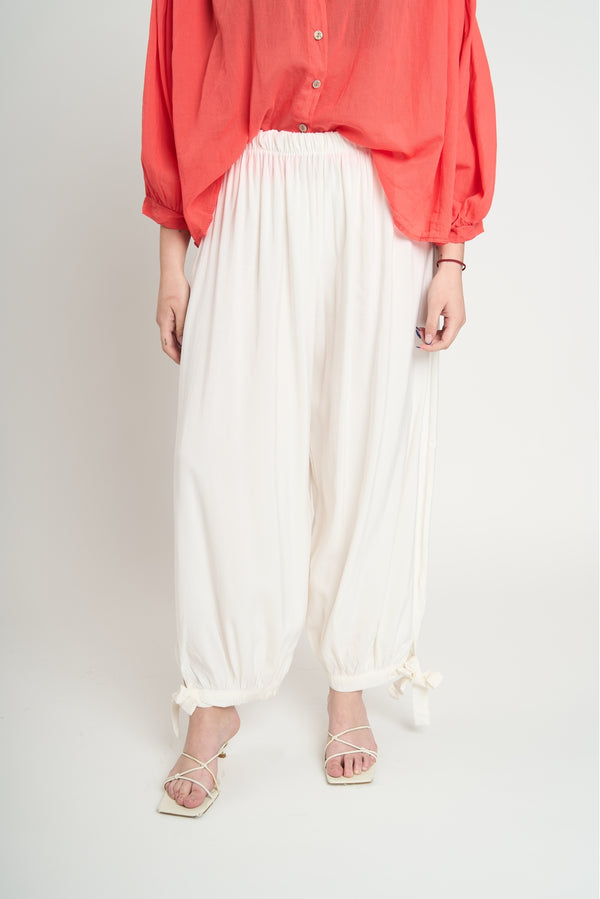 Pantalón Mujer Zoe Largo Tiro Alto Blanco Lineatre