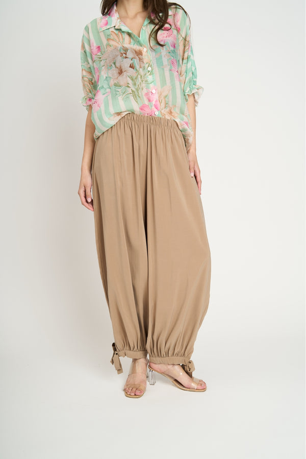 Pantalón Mujer Zoe Largo Tiro Alto Camel Lineatre