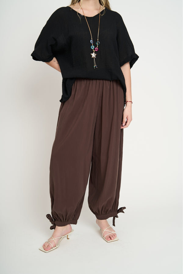 Pantalón Mujer Zoe Largo Tiro Alto Moro Lineatre