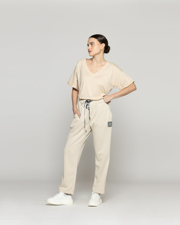 Pantalón Mujer Pastora Buzo Beige Lineatre