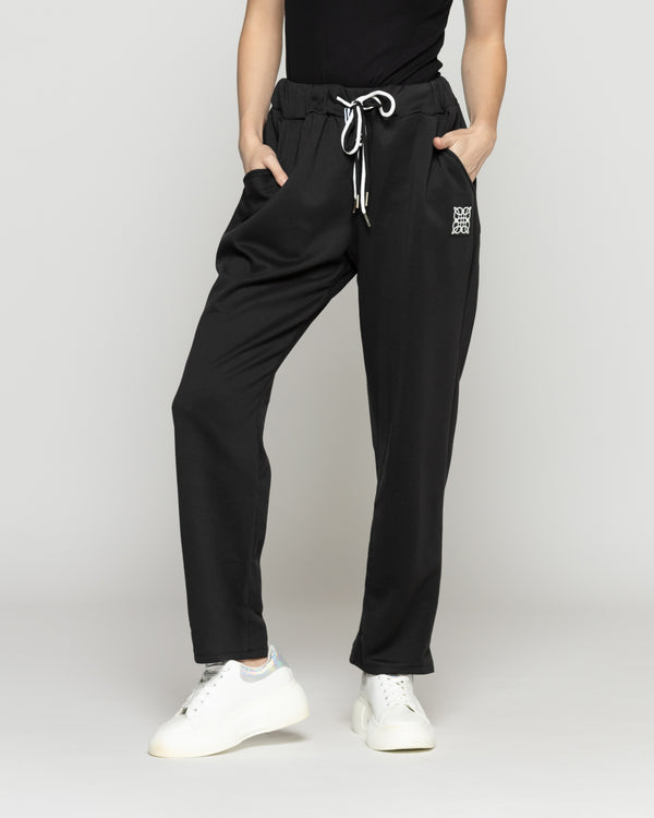 Pantalón Mujer Pastora Buzo Negro Lineatre