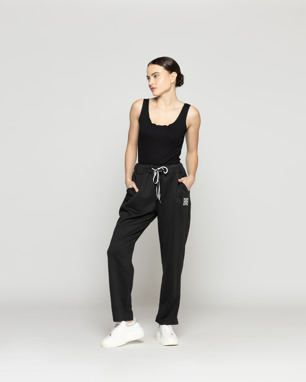 Pantalón Mujer Pastora Buzo Negro Lineatre