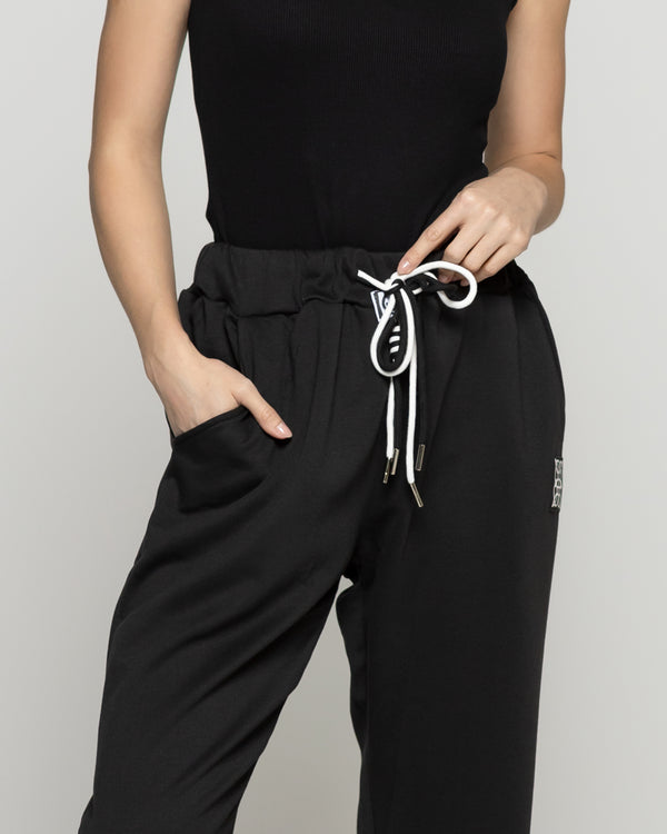 Pantalón Mujer Pastora Buzo Negro Lineatre