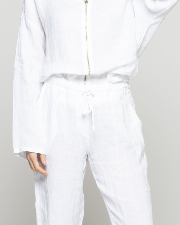 Pantalón Mujer Belén Lino Blanco Lineatre