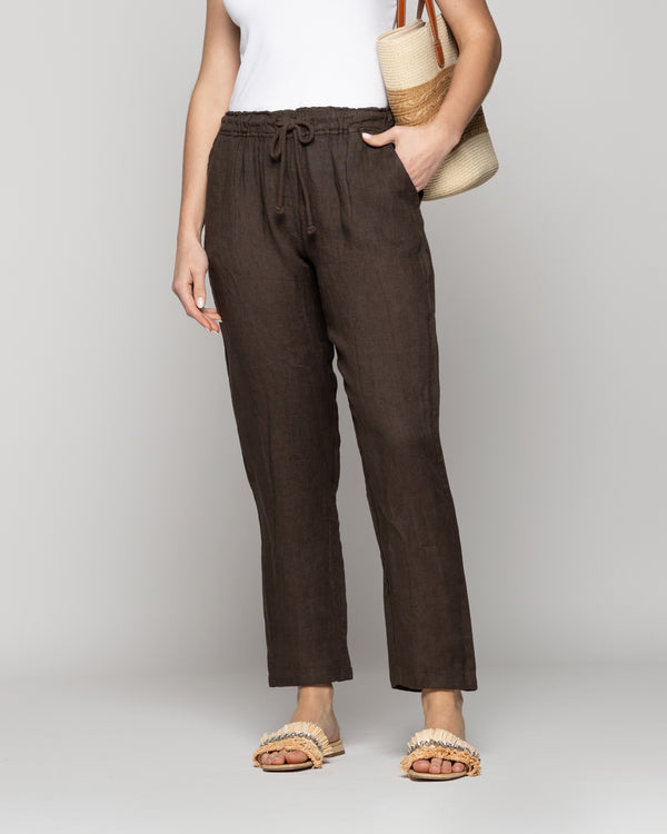 Pantalón Mujer Belén Lino Café Moro Lineatre