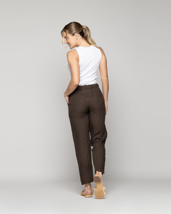 Pantalón Mujer Belén Lino Café Moro Lineatre