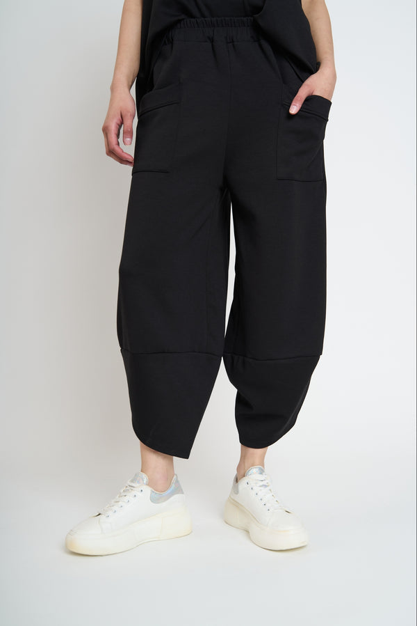 Pantalón Mujer Inés Largo 3/4 Tiro Alto Negro Lineatre