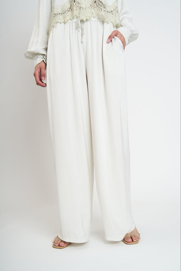 Pantalón Mujer Pilar Largo Tiro Alto Sabbia Lineatre