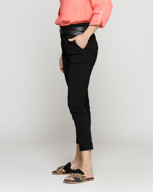 Pantalón Mujer Petra Pitillo Con Cinturón Negro Lineatre