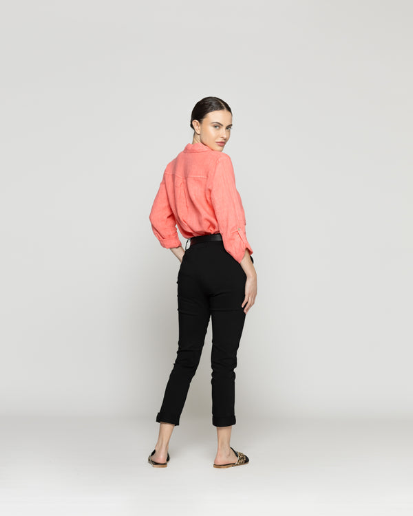 Pantalón Mujer Petra Pitillo Con Cinturón Negro Lineatre